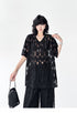 Mesh Diamond Pattern Tops & Pants Co-ord